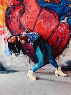 CT Fashion Week 2024 Body Art, 3d Printed Top and Hat By: Joy Monroe, Model: Ginette Christie